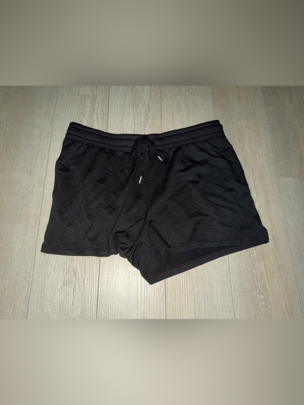 Women's Black Knit Lounge Pajama Shorts - Casual Drawstring Comfort
